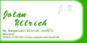 jolan ullrich business card